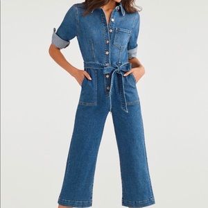 7 Seven for all Mankind Cropped Alexa Jumpsuit XL